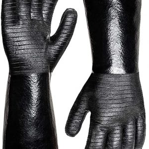 Heat Resistant Black Rubber Gloves - 1 Pair